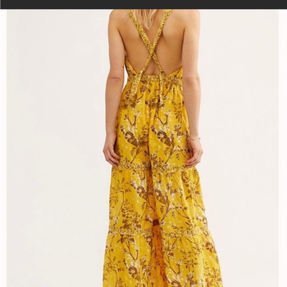 Free People Yellow Floral Jumpsuit - Picture 3 of 4